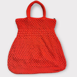 Benetton Red Crochet Handbag Purse